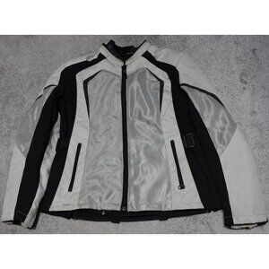 Reax Motorcycle Jacket Women's 3XL White Black Mesh Full Zip Long Sleeve Lined